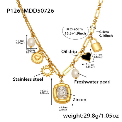 316L Stainless Steel 18K Gold Plated Delicate Pendant Necklace Collection - Image 7