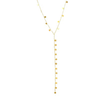 316L Stainless Steel 18K Gold Plated Disc Lariat Necklace - Image 5