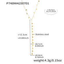 316L Stainless Steel 18K Gold Plated Disc Lariat Necklace - Image 6