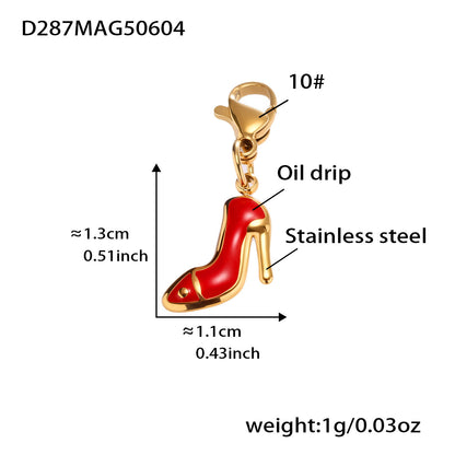 316L Stainless Steel 18K Gold Plated DIY Enamel Charm Customizable Clavicle Necklace - Image 1