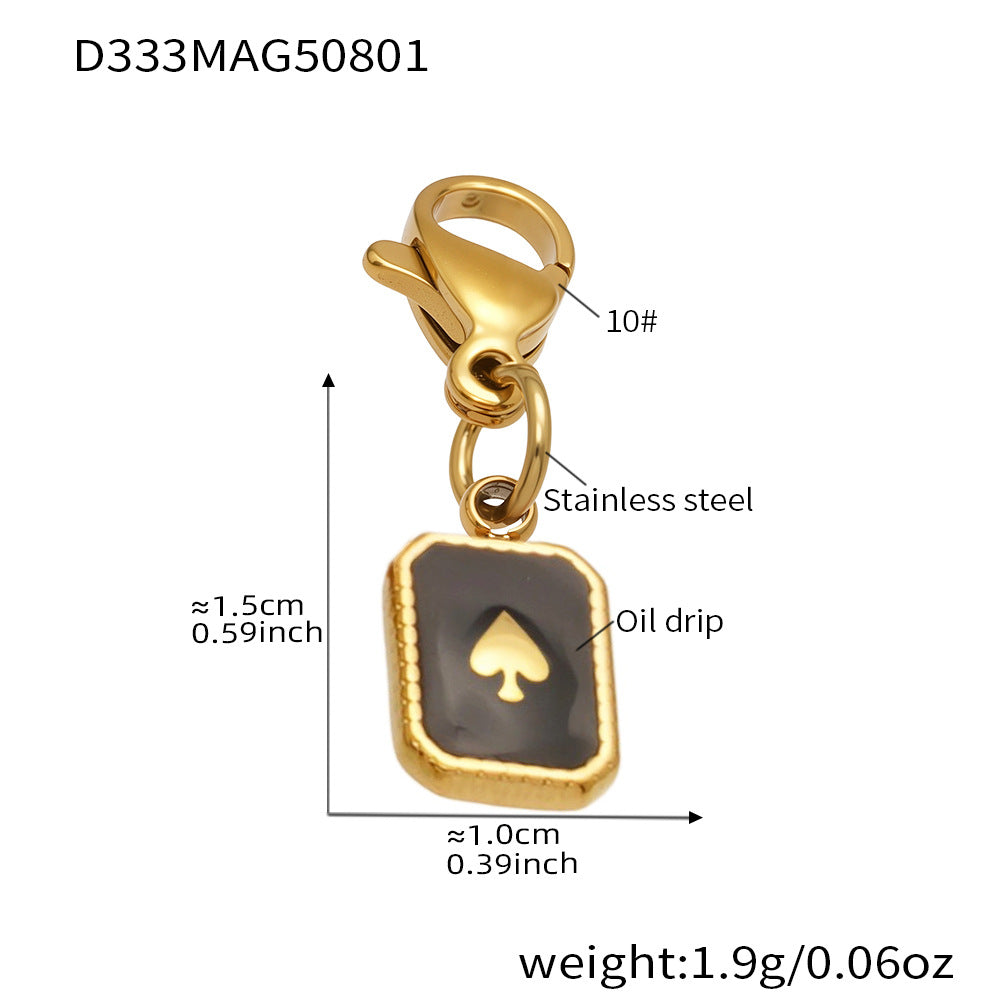 316L Stainless Steel 18K Gold Plated DIY Enamel Charm Customizable Clavicle Necklace - Image 10