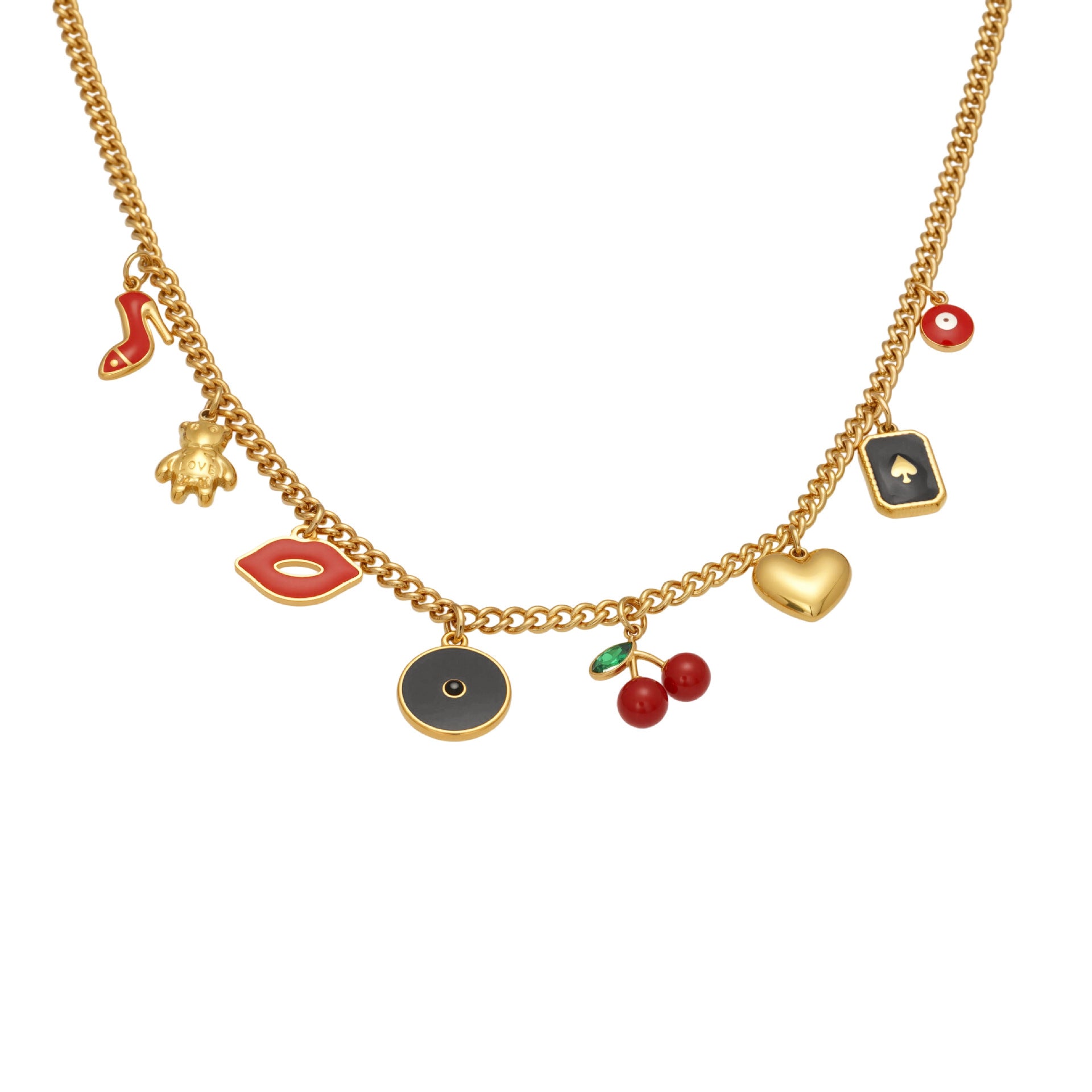 316L Stainless Steel 18K Gold Plated DIY Enamel Charm Customizable Clavicle Necklace - Image 18