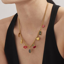 316L Stainless Steel 18K Gold Plated DIY Enamel Charm Customizable Clavicle Necklace - Image 3
