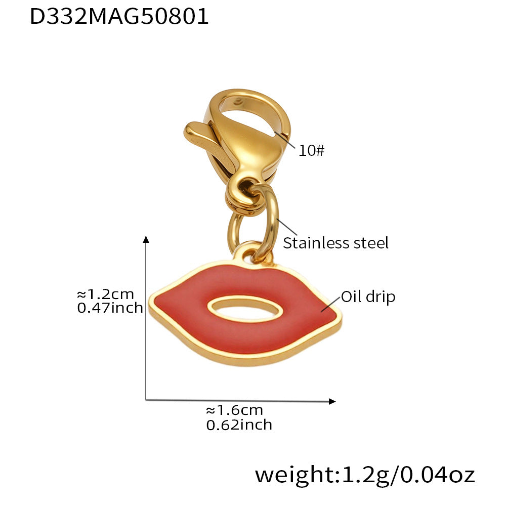 316L Stainless Steel 18K Gold Plated DIY Enamel Charm Customizable Clavicle Necklace - Image 4