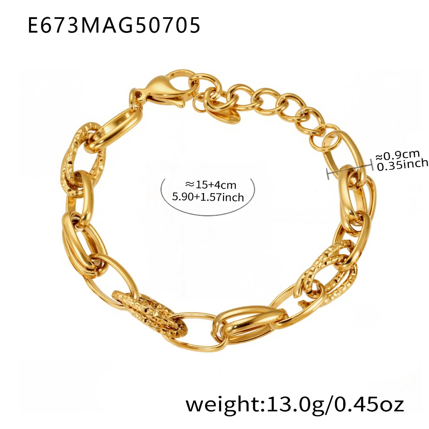 316L Stainless Steel 18K Gold Plated DIY Heart & Bear Charm Bracelet Set - Image 13