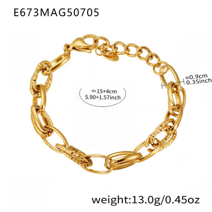 316L Stainless Steel 18K Gold Plated DIY Heart & Bear Charm Bracelet Set - Image 13