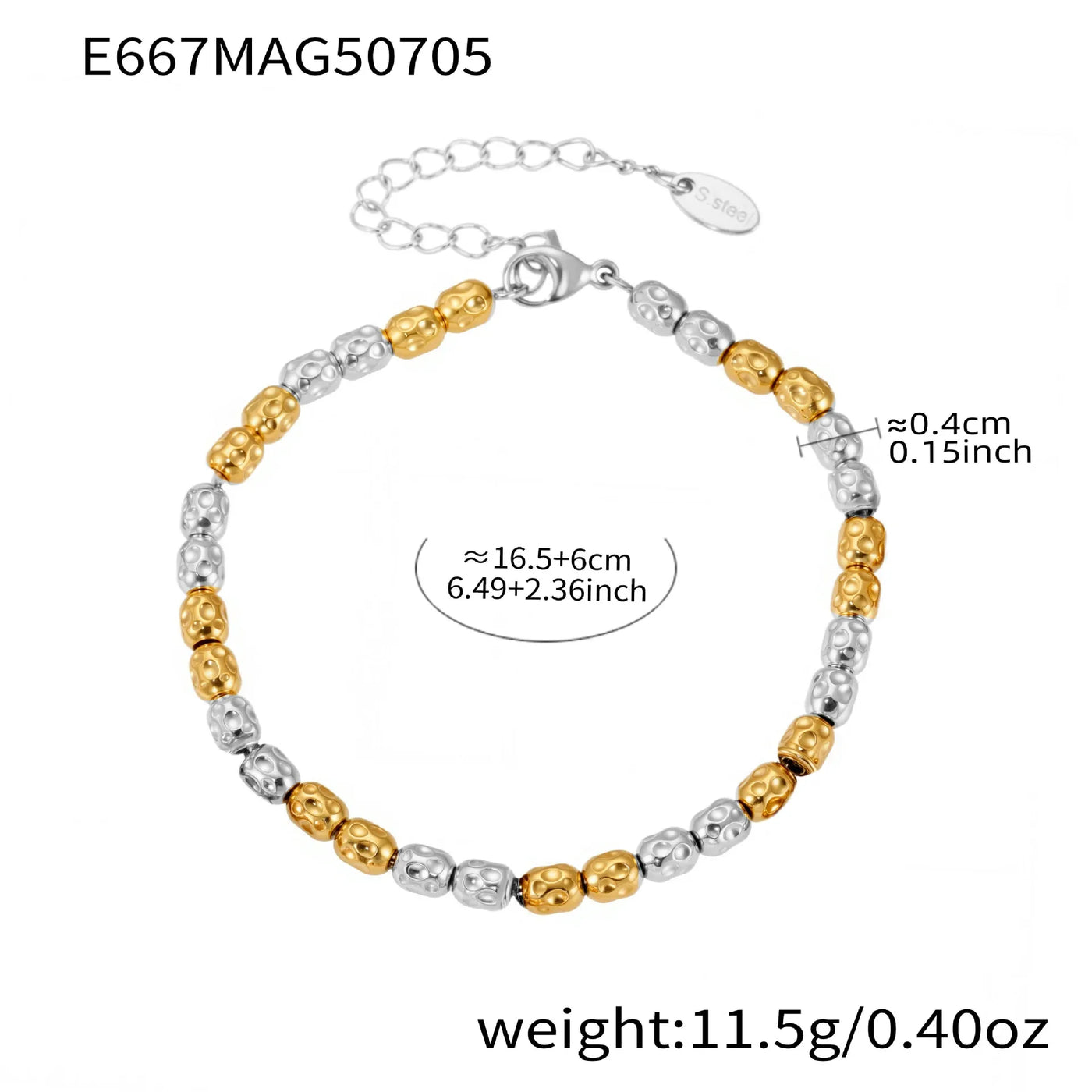 316L Stainless Steel 18K Gold Plated DIY Heart & Bear Charm Bracelet Set - Image 15