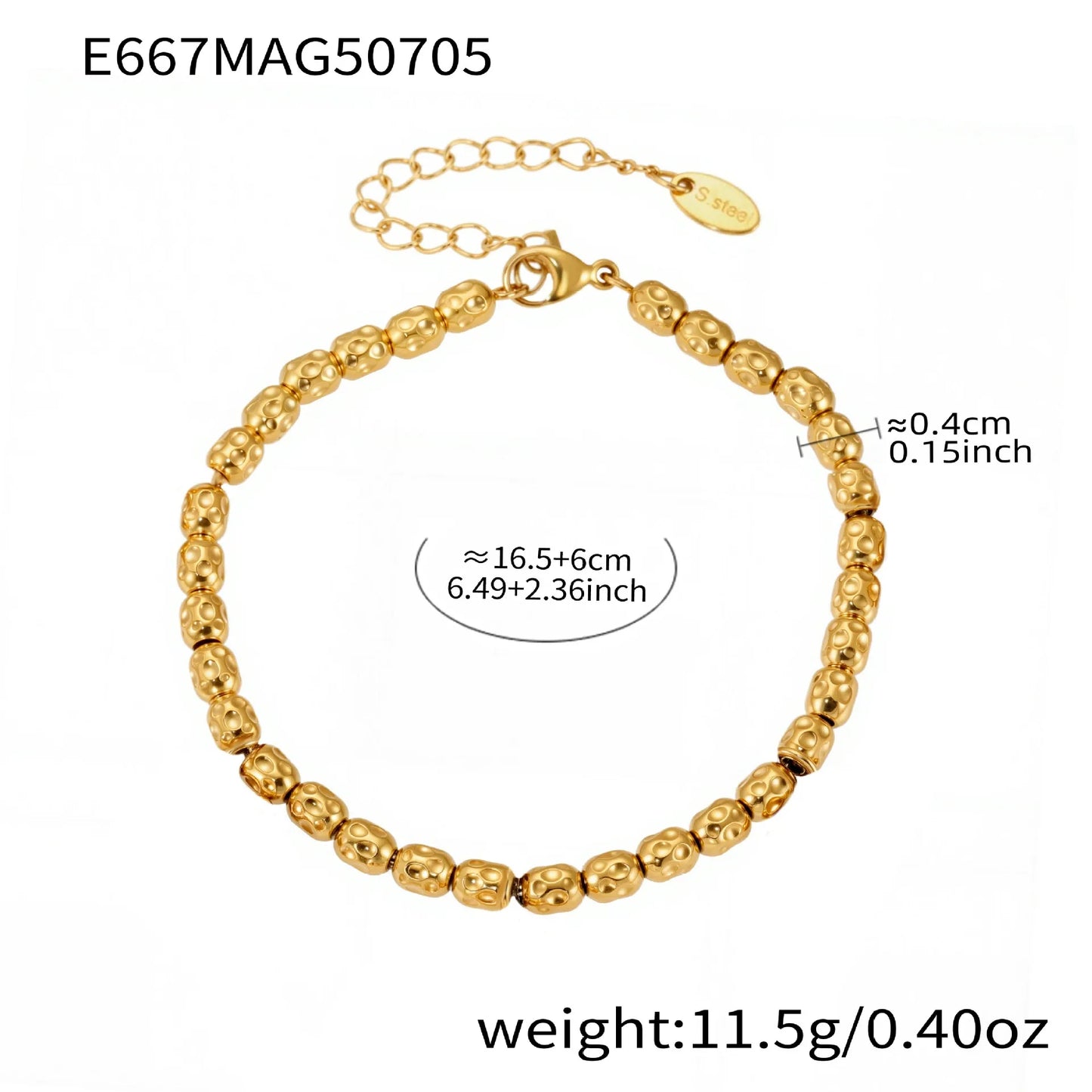 316L Stainless Steel 18K Gold Plated DIY Heart & Bear Charm Bracelet Set - Image 16