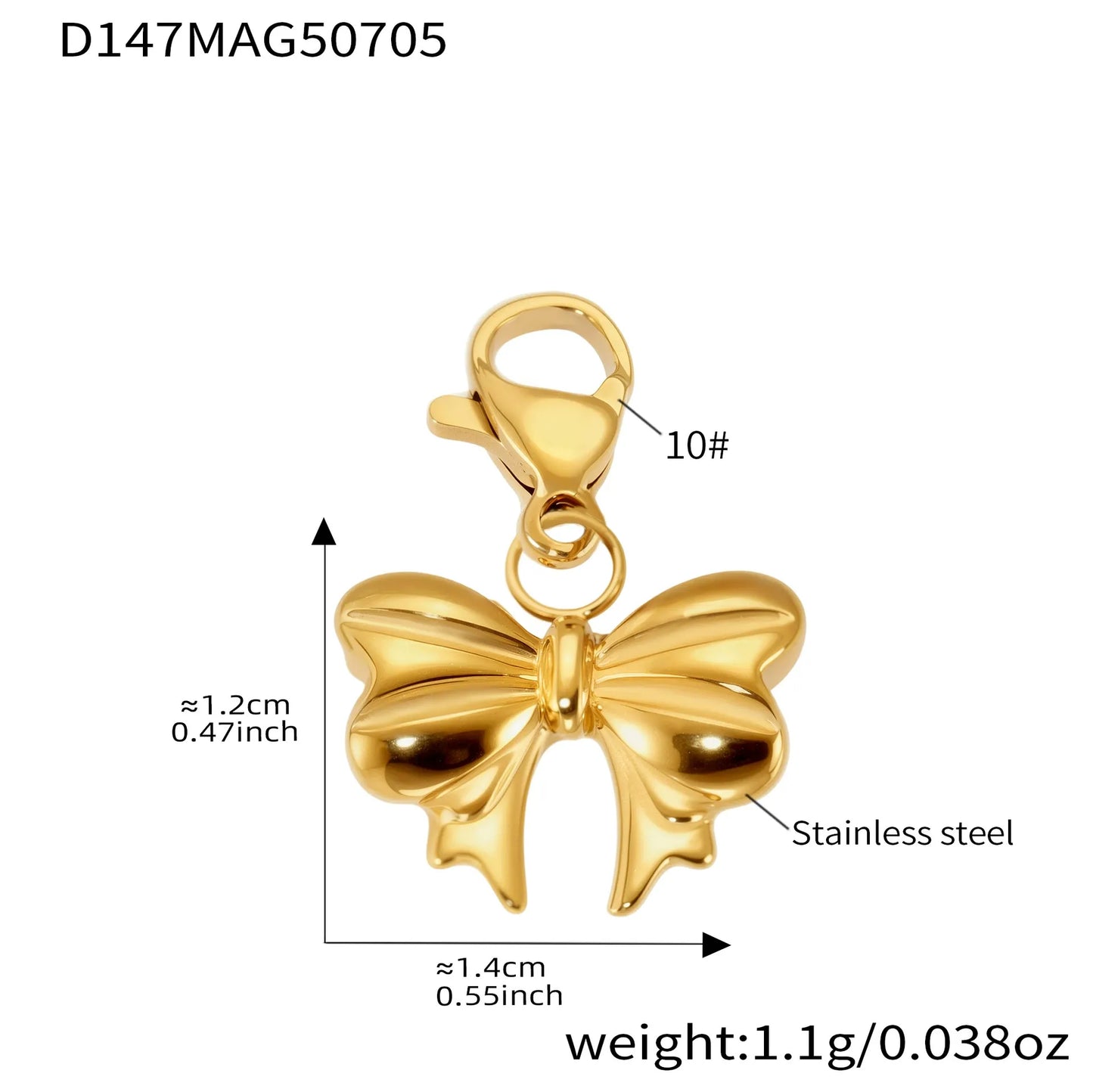 316L Stainless Steel 18K Gold Plated DIY Heart & Bear Charm Bracelet Set - Image 19