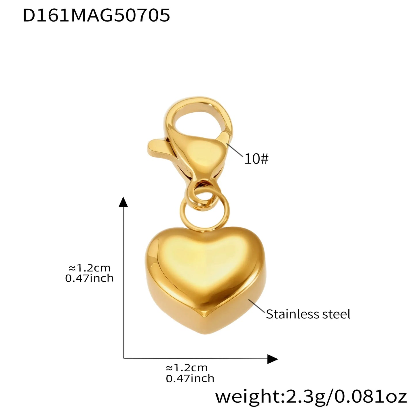 316L Stainless Steel 18K Gold Plated DIY Heart & Bear Charm Bracelet Set - Image 20