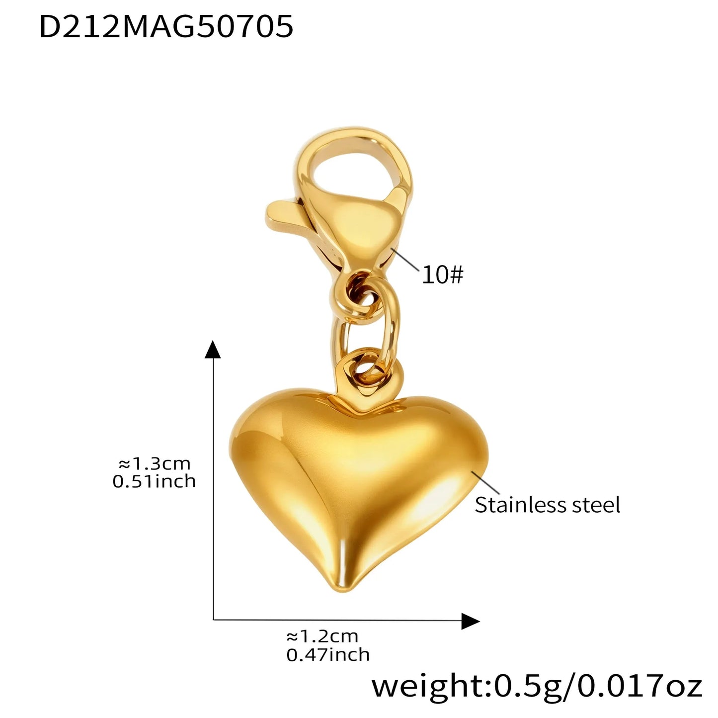 316L Stainless Steel 18K Gold Plated DIY Heart & Bear Charm Bracelet Set - Image 22