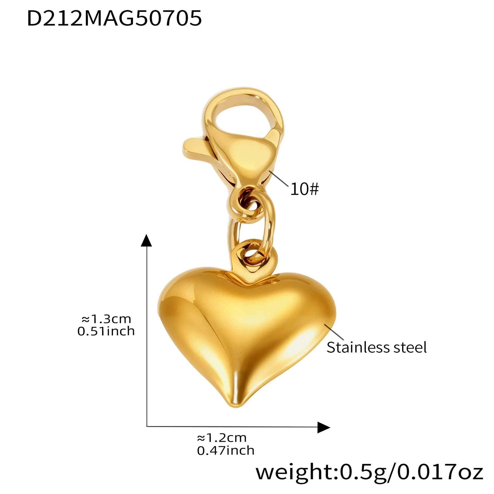 316L Stainless Steel 18K Gold Plated DIY Heart & Bear Charm Bracelet Set - Image 22