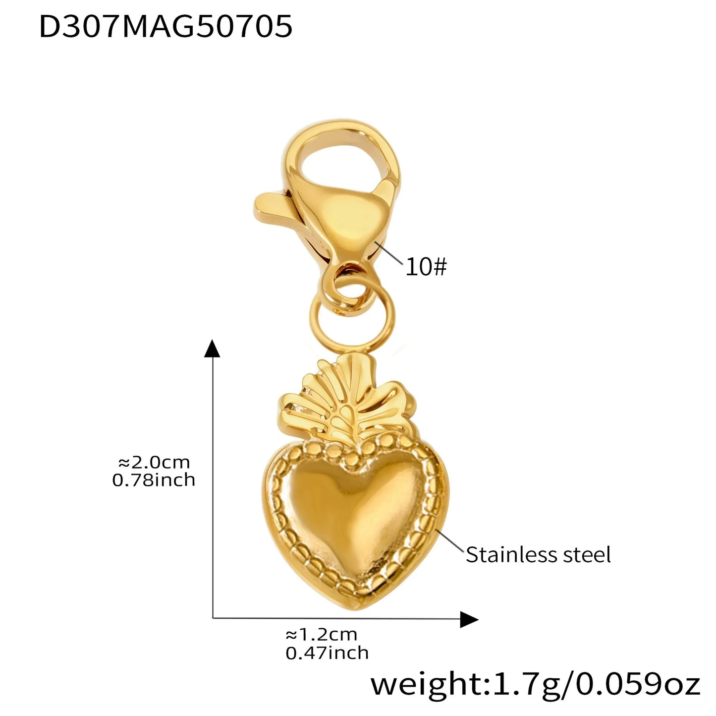 316L Stainless Steel 18K Gold Plated DIY Heart & Bear Charm Bracelet Set - Image 25