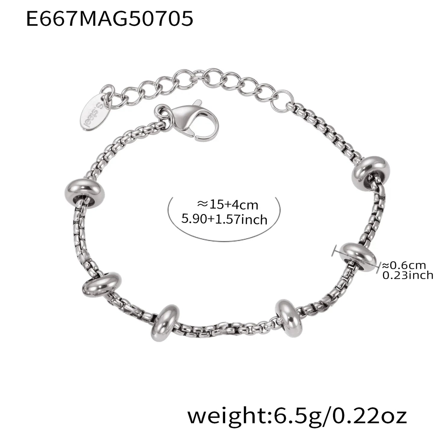 316L Stainless Steel 18K Gold Plated DIY Heart & Bear Charm Bracelet Set - Image 27