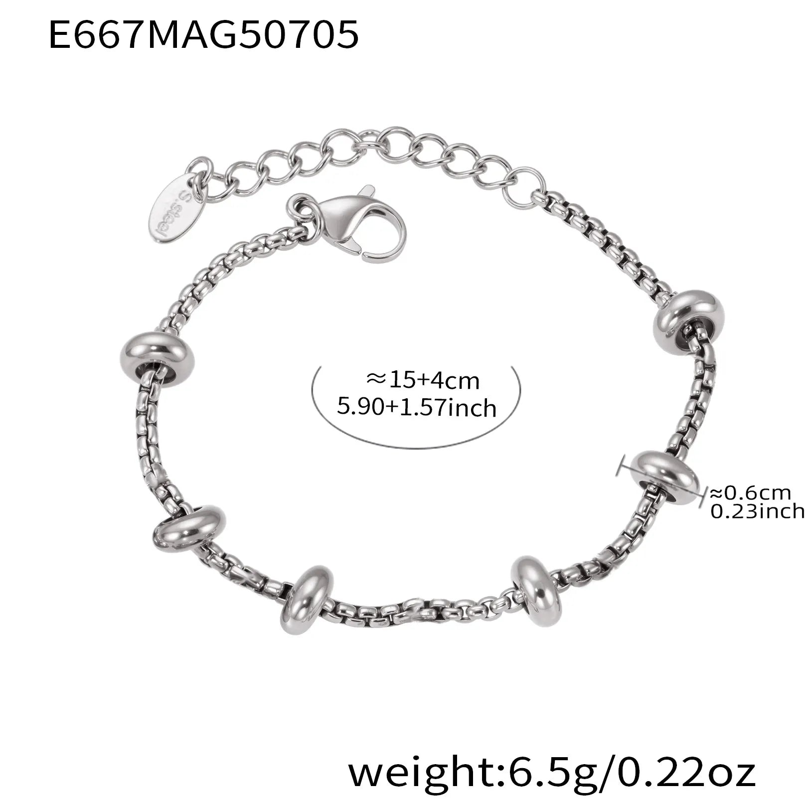 316L Stainless Steel 18K Gold Plated DIY Heart & Bear Charm Bracelet Set - Image 27