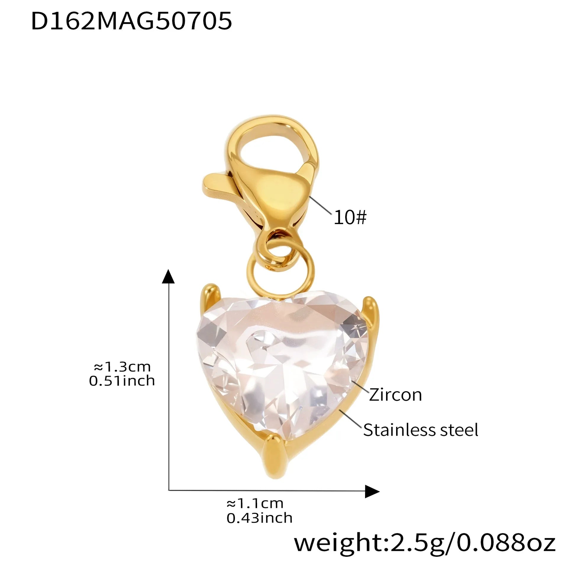 316L Stainless Steel 18K Gold Plated DIY Heart & Bear Charm Bracelet Set - Image 30