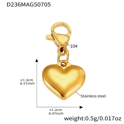 316L Stainless Steel 18K Gold Plated DIY Heart & Bear Charm Bracelet Set - Image 32