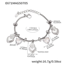 316L Stainless Steel 18K Gold Plated DIY Heart & Bear Charm Bracelet Set - Image 7