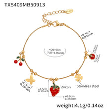 316L Stainless Steel 18K Gold Plated DIY Multi-Element Zircon Anklet - Image 6