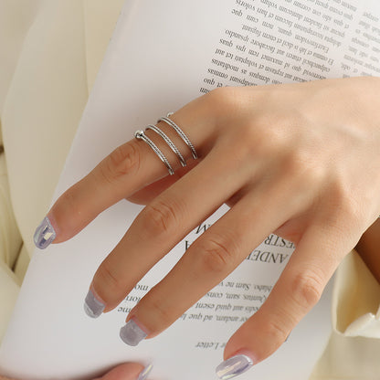 316L Stainless Steel 18K Gold Plated Double Layer Twist Spring Spinner Ring - Image 10