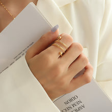 316L Stainless Steel 18K Gold Plated Double Layer Twist Spring Spinner Ring - Image 3