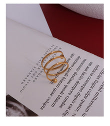 316L Stainless Steel 18K Gold Plated Double Layer Twist Spring Spinner Ring - Image 6