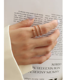 316L Stainless Steel 18K Gold Plated Double Layer Twist Spring Spinner Ring - Image 8