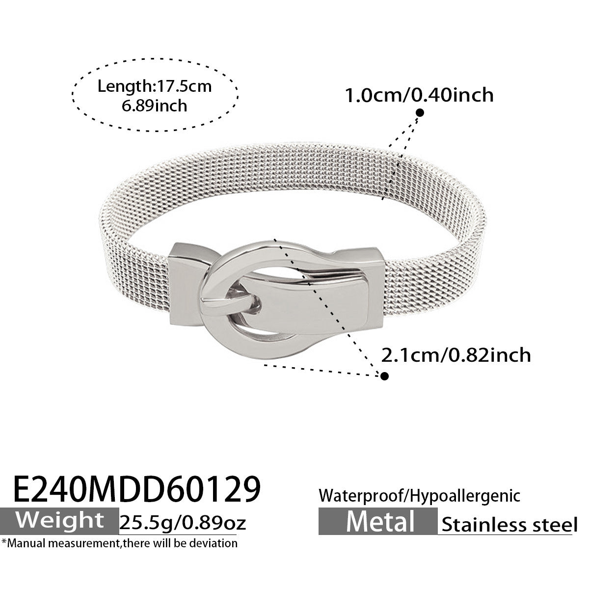 316L Stainless Steel 18K Gold Plated Elegant Magnetic Buckle Bracelet - Image 12