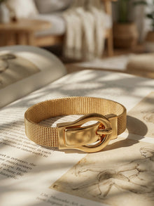316L Stainless Steel 18K Gold Plated Elegant Magnetic Buckle Bracelet - Image 4