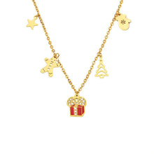 316L Stainless Steel 18K Gold Plated Enamel Geometric Pendant Necklace - Image 1