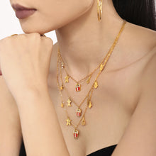 316L Stainless Steel 18K Gold Plated Enamel Geometric Pendant Necklace - Image 5