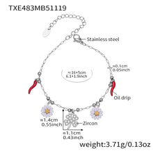 Measurement overview for the hypoallergenic zircon flower bracelet, perfect for boutiques seeking quality nickel-free jewelry.