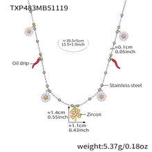 Size guide for the tarnish resistant clover and daisy bracelet featuring high-quality PVD gold plating.
