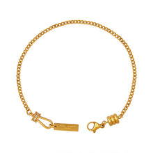 316L Stainless Steel 18K Gold Plated Engraved Square Zircon Pendant Bracelet - Image 5