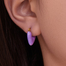 316L Stainless Steel 18K Gold Plated Exquisite Enamel Heart Huggie Hoop Earrings - Image 4