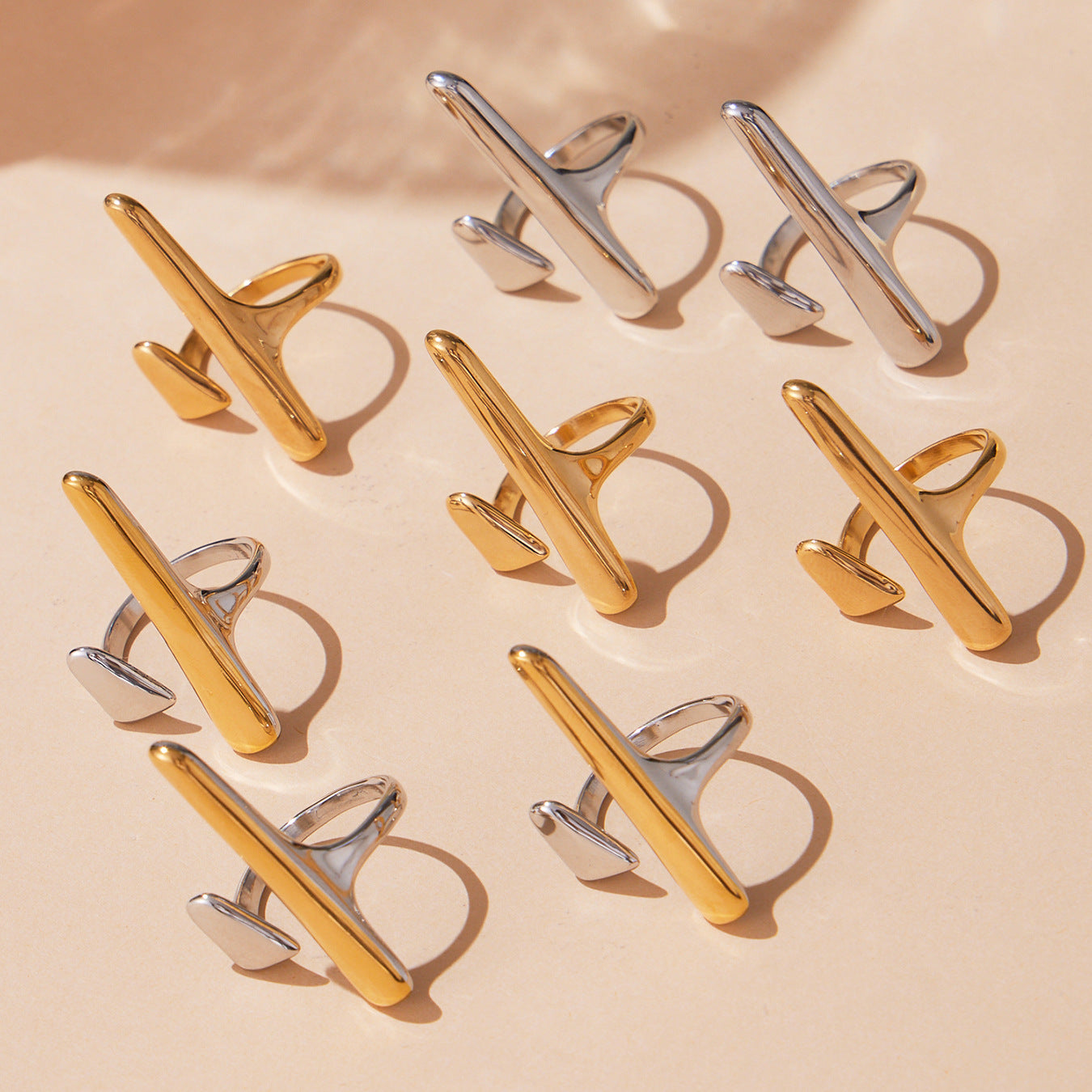 316L Stainless Steel 18K Gold Plated Fashionable Open Ring - Image 11