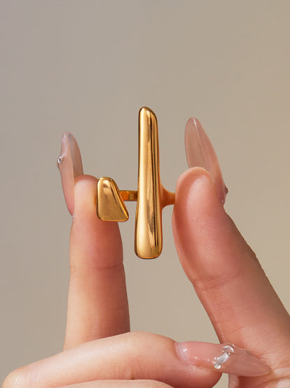 316L Stainless Steel 18K Gold Plated Fashionable Open Ring - Image 13