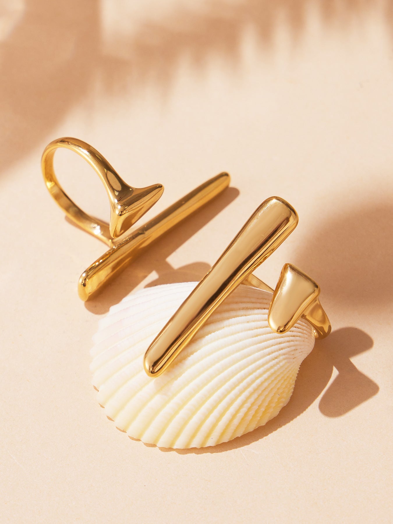 316L Stainless Steel 18K Gold Plated Fashionable Open Ring - Image 2