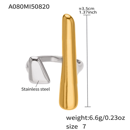 316L Stainless Steel 18K Gold Plated Fashionable Open Ring - Image 4