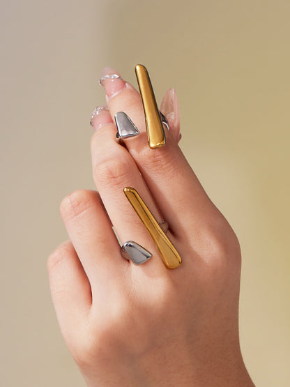 316L Stainless Steel 18K Gold Plated Fashionable Open Ring - Image 6