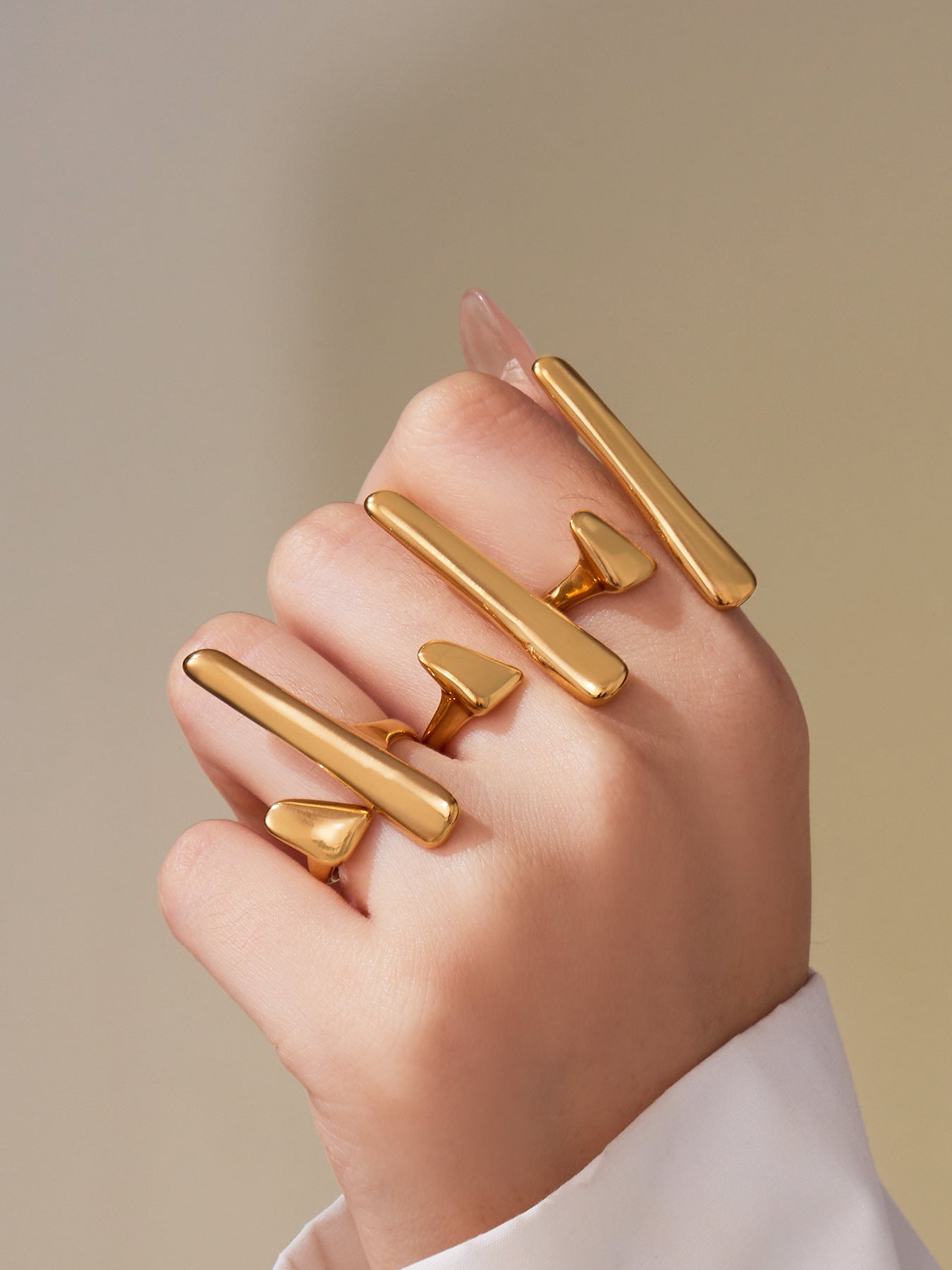 316L Stainless Steel 18K Gold Plated Fashionable Open Ring - Image 7