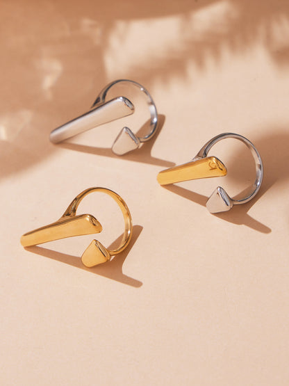 316L Stainless Steel 18K Gold Plated Fashionable Open Ring - Image 8