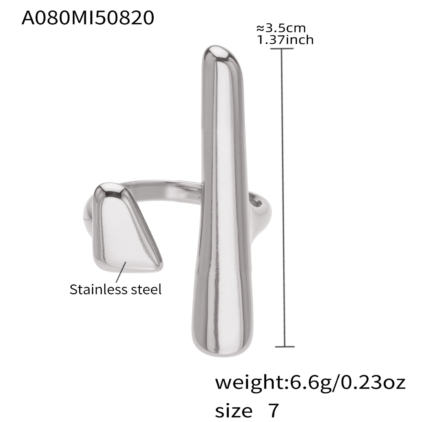 316L Stainless Steel 18K Gold Plated Fashionable Open Ring - Image 9