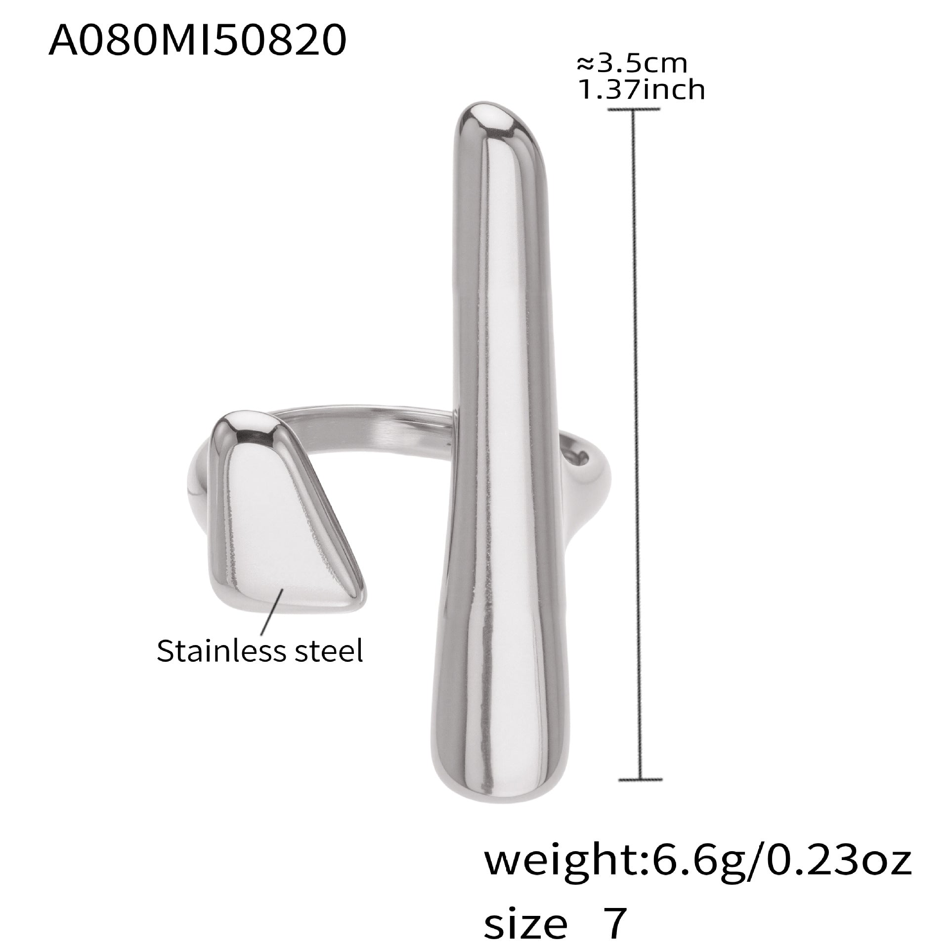 316L Stainless Steel 18K Gold Plated Fashionable Open Ring - Image 9