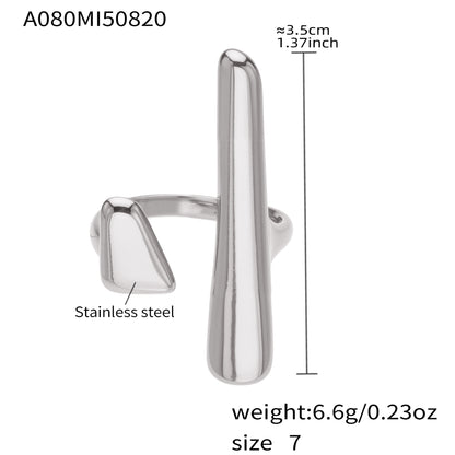 316L Stainless Steel 18K Gold Plated Fashionable Open Ring - Image 9