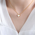 Gold / White Mother of Pearl Necklace - 40+5cm