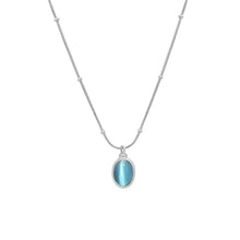 316L Stainless Steel 18K Gold Plated French Vintage Cat Eye Oval Pendant Necklace - Image 3