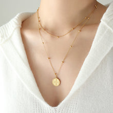 316L Stainless Steel 18K Gold Plated French Vintage Evil Eye Double Layer Necklace - Image 4