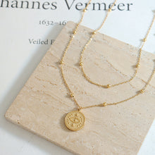 316L Stainless Steel 18K Gold Plated French Vintage Evil Eye Double Layer Necklace - Image 6