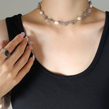 316L Stainless Steel 18K Gold Plated French Vintage Freshwater Pearl Twist Chain Necklace & Bracelet Set - Image 6
